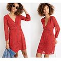 Madewell Dresses | Madewell Hazelwood Wrap-Front Mini Dress Size 8 | Color: Red | Size: 8