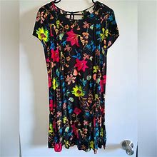 H&M Dresses | H&M Black Floral Dress 6 | Color: Black/Pink | Size: 6