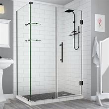 Aston Bromley GS 36" X 72" Rectangle Hinged Shower Enclosure, Stainless Steel | 72 H X 36.38 W X 64 D In | Wayfair 5Df3ce59ed521fc49e9a67e1b2fe9842