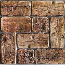 Brown Logs 3D Wall Panels, Set Of 5, Covers 25.6 Sq Ft, Wall Paneling, By Dundee Deco