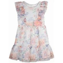 Rare Editions Toddler Girls Sleeveless Flutter Sleeve Flower Girl A-Line Dress | Orange | Regular 3T | Dresses A-Line Dresses | Easter Fashion
