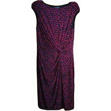 Lauren Ralph Lauren Dresses | Lauren | Ralph Lauren Dress Faux Wrap Size 14 Black Stretch Draped V-Neck | Color: Pink/Purple | Size: 14