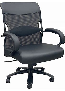 Extra Wide Big & Tall 500 Lbs. Capacity Mesh Office Chair W/ Vinyl Seat - 28"W Seat