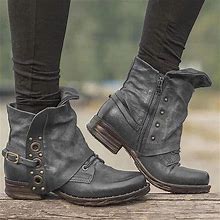 Women's Boots Slouchy Boots Booties Ankle Boots Riding Boots Outdoor Work Daily Booties Ankle Boots Winter Low Heel Round Toe Vintage Luxurious Indust