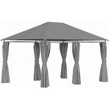 Outsunny 10' X 13' Outdoor Patio Gazebo Canopy Shelter With 6 Removable Sidewalls, & Steel Frame For Garden, Lawn, Backyard And Deck, Grey