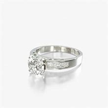 .73Ct Princess Diamond Engagement Ring (Ideal-Cut J-Color VVS1-Clarity) Graduated Channel-Set 4mm 18K White Gold