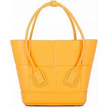 BOTTEGA VENETA Mini Arco Shopping Tote Bag Tangerine & Silver