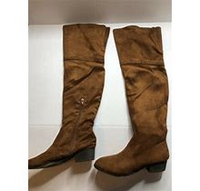 Rue 21 Etc Brown Faux Suede Knee High Boots Size S 6/7