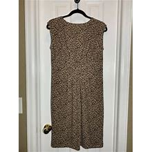 Talbots Petite Cheetah Print Pleated Dress Size M