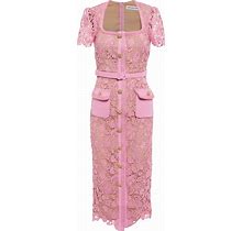 Self-Portrait, Guipure Lace Midi Dress, Women, Pink, US 0, Dresses, Materialmix