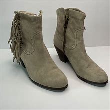 Sam Edelman Shoes | Sam Edelman Louie Fringe Heeled Suede Boots 9 | Color: Red | Size: 9