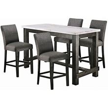 Kalb Wood 5-Piece Counter Height Dining Table Set Wood In Brown/White Laurel Foundry Modern Farmhouse® | 36 H X 30 W X 60 D In | Wayfair