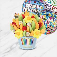 Like It's Your Birthday Gift Bundle - Happy Birthday Gifts For Him - Regular Dipped Strawberries & Fruit Bouquet By Edible Arrangements