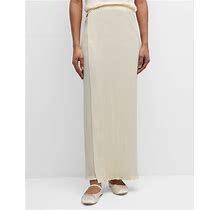 Le17septembre Pleated Maxi Wrap Skirt, Ivory, Women's, 8, Skirts Long & Maxi Skirts