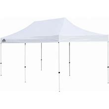 Quik Shade Commercial 10' X 15' Pop Up Tent Canopy - White | Galvanized Stainless Steel Storage Canopies | Quikshade