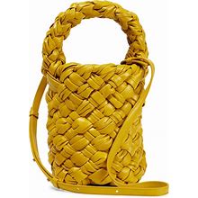 Bottega Veneta, Kalimero Mini Leather Bucket Bag, Women, Yellow, One Size Fits All, Top Handle Bags