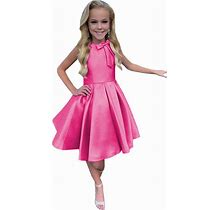 M_RAC Girls Stain Interview Dresses Short Pageant Dress Halter Princess Formal Party Gowns