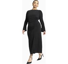 Plus Size Women's Relaxed Knit Maxi Dress By ELOQUII In Black Onyx (Size 16)