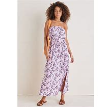 Women's Strapless Maxi Dress - Pink & Purple, Size M By Venus