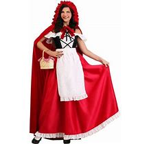 Hawee Red Little Riding Hood Costume For Women, Halloween Party Dress With Cape Adult Role-Playing