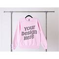 Gildan 18000 Mockup | Light Pink Gildan Sweatshirt | Hanging Clothing Rack Mockup | Blank Sweater | Heavy Crewneck | BONUS Photo Included