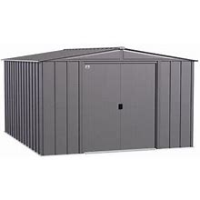 Arrow 10 ft. X 12 ft. Classic Steel Storage Shed, Charcoal