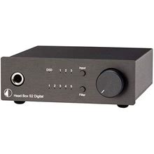 Pro-Ject Head Box S2 Digital DAC/Headphone Amp W/ High-Performance ESS Sabre ESS9038 Digital-To-Audio Converter For32-Bit / 768 Khz Decoding - Black -