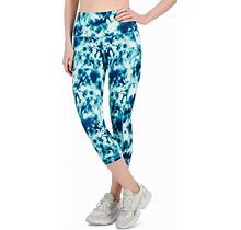 Id Ideology Women's Compression Printed Crop Side-Pocket Leggings, Created For Macy's - Sea Shore - Size S