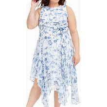 Calvin Klein Dresses | Plus Size Fit And Flare Dress From Calvin Klein | Color: Blue/White | Size: Various