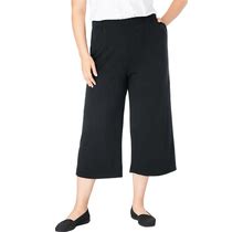 Plus Size Women's 7-Day Knit Culotte By Woman Within In Black (Size 34/36) Pants