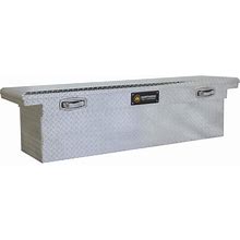 Northern Tool Deep Low Profile Crossover Truck Tool Box With Removable Tray - Aluminum, Diamond Plate, Shotgun Latches, 69in. X 20in. X 19in. Model N