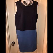 Merona Dresses | Navy Blue & Light Blue Dress | Color: Blue | Size: L
