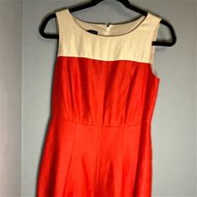 Talbots Dresses | Talbots Bright Orange White Dress 2 | Color: Orange | Size: 2