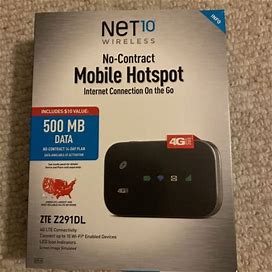 Brand Net10 No-Contract Wireless 4G Lte Mobile Hotspot Zte Z291dl 500