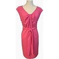 Lilly Pulitzer Dresses | Lilly Pulitzer Pink Vneck Sleeveless Knit Knee Length Dress Tie Waist Large | Color: Pink | Size: L