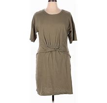 Aerie Casual Dress - Mini Crew Neck Short Sleeves: Tan Print Dresses - New - Women's Size X-Large