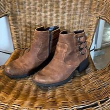 B.O.C. Shoes | 4/$20 B.O.C Brown Leather Buckled Ankle Boots Size 6.5 | Color: Brown | Size: 6.5