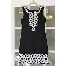 Lilly Pulitzer Dresses | Lilly Pulitzer Embroidered Dress - 0 (Euc) | Color: Black/White | Size: 0