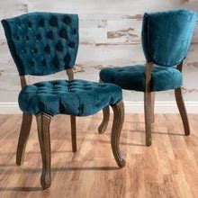Noble House Sofia Contemporary Velvet Dining Chairs, Set Of 2, Dark Teal