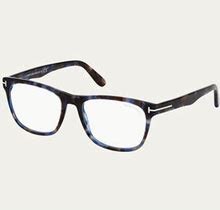 Tom Ford Men's Blue Block 54mm Square Havana Acetate Optical Glasses, Men's, Eyeglasses & Readers Optical Frames Reading Glasses