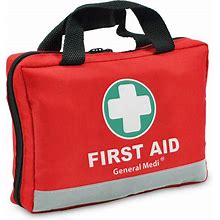 General Medi First Aid Kit -309 Pieces- Reflective Bag Design - Including Eyewash, Bandages, Moleskin Pad And Emergency Blanket For Travel, Home,