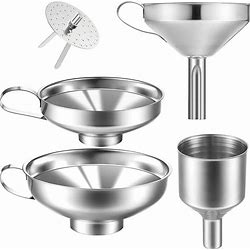 4 Pack Stainless Steel Kitchen Funnel Is Suitable For Glass Bottle Seasoning Jar For Transferring Liquid