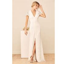 White Lace Flutter Sleeve Maxi Dress | Womens | 3X | 100% Polyester | Shop Dresses By Color | Prom Dresses | Some Stretch