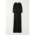 Balenciaga Metallic Tweed Maxi Dress - Women - Black Dresses - S