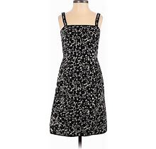 Ann Taylor Casual Dress - A-Line Square Sleeveless: Black Print Dresses - Women's Size 0 Petite