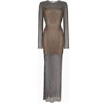 Genny - Crystal-Embellished Net Maxi Dress - Women - Polyester - 42 - Black