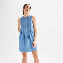 Women's Sonoma Goods For Life® Sleeveless Pintuck Dress, Size: Small, Med Blue