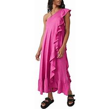Free People Free-Est Elisa One-Shoulder Maxi Dress In Raspberry At Nordstrom, Size Large