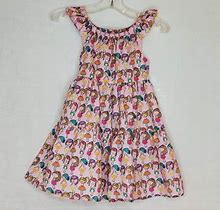 Pretty Little Girl's Print Dress For Spring With Ruffle And Tie Back