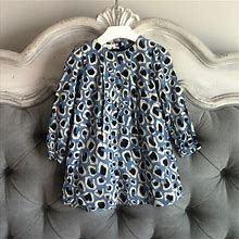 Gucci Dresses | Gucci Girls Leopard Print Long Sleeved Dress 24m | Color: Black/Blue | Size: 2Tg